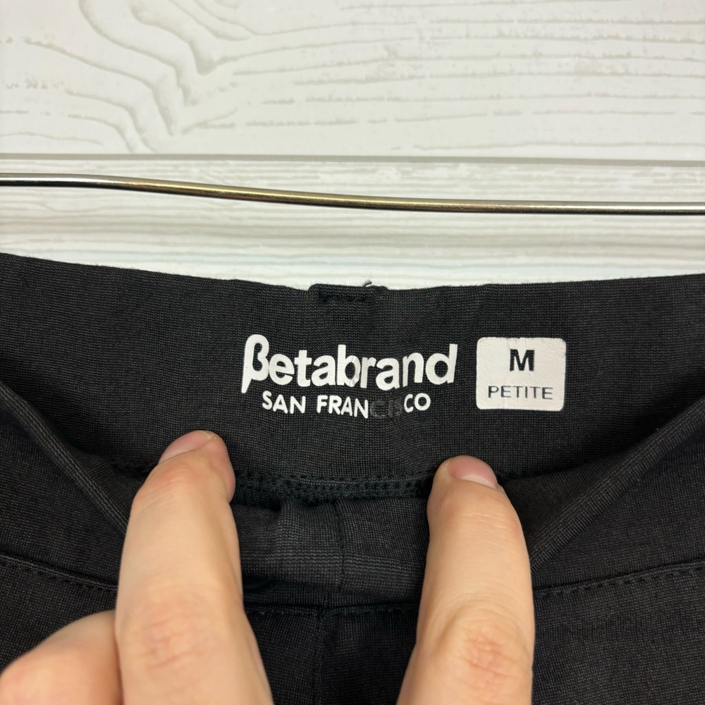 Betabrand Straight-Leg Classic Dress Yoga Pants Size Medium Petite Black/Gray - Picture 4 of 9